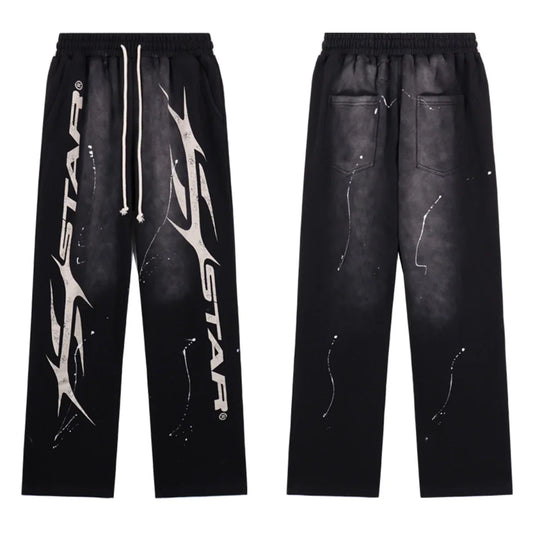Hellstar Paint Sweatpants Black White